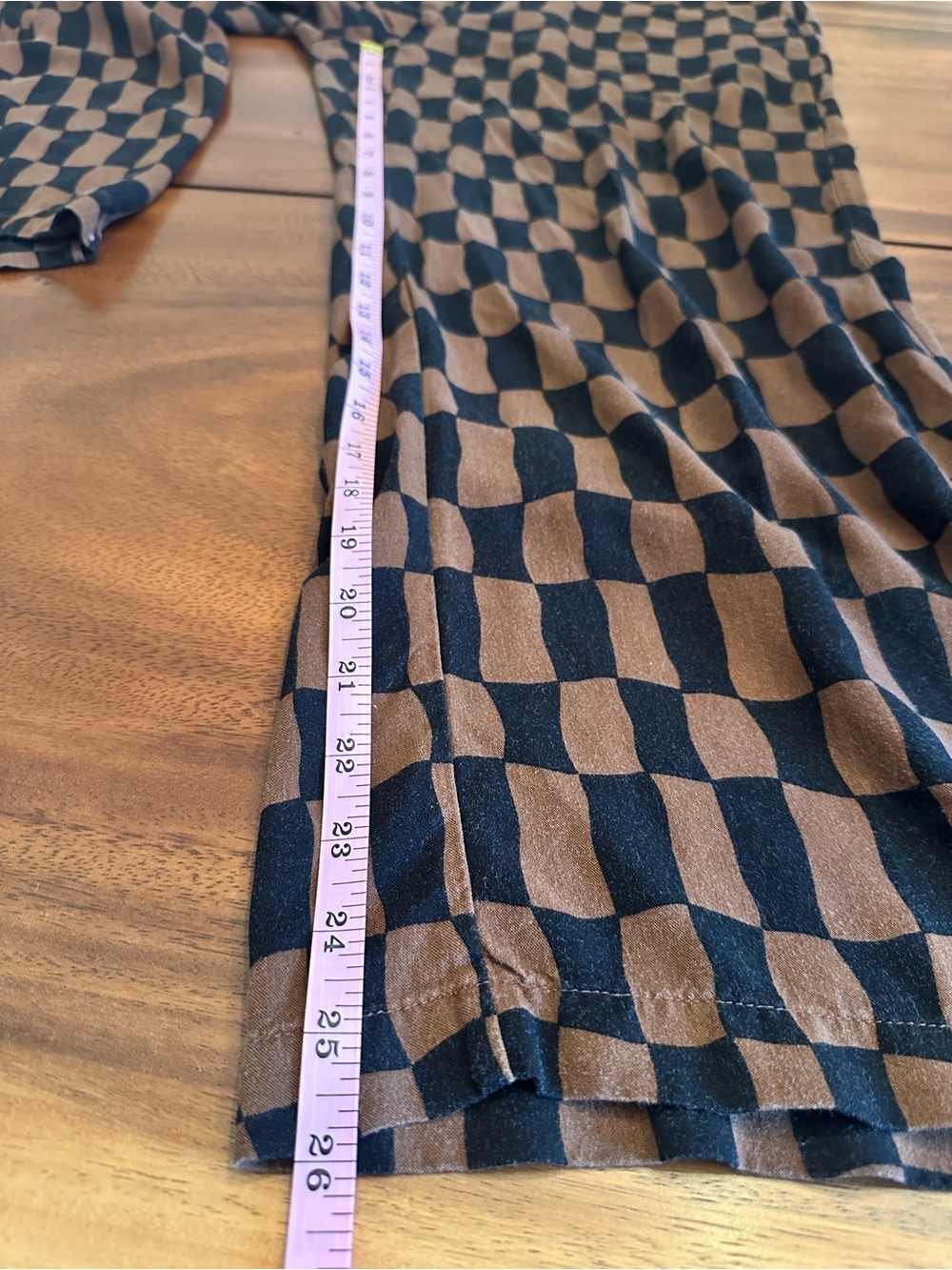 Old Navy Playa wide leg high rise elastic waist brown Checker Pants Large - Picture 9 of 9